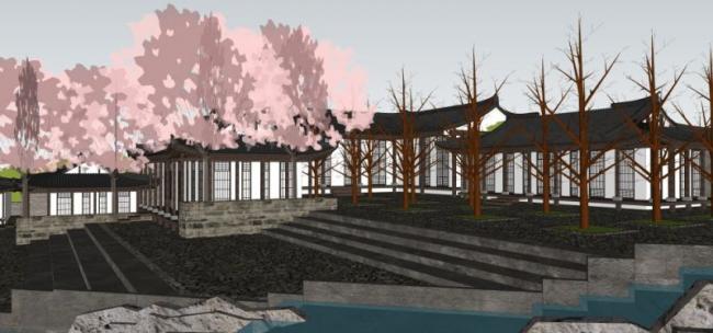 Sketchup别墅模型|别墅，中式风格