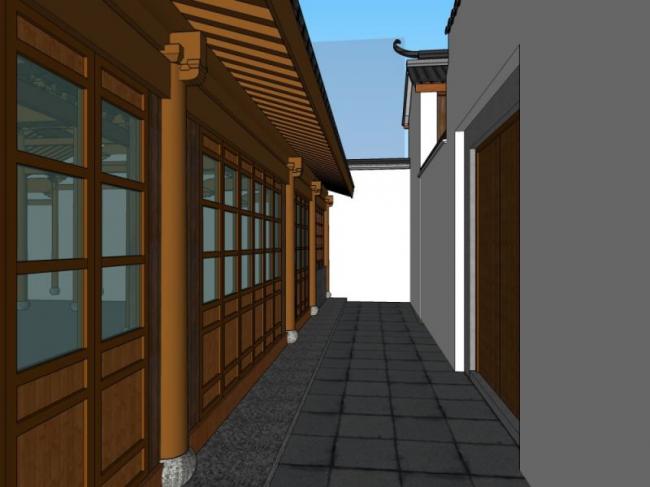 Sketchup别墅模型|别墅，中式风格