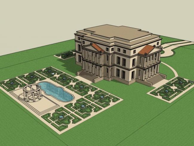 Sketchup别墅模型|别墅景观，现代风格