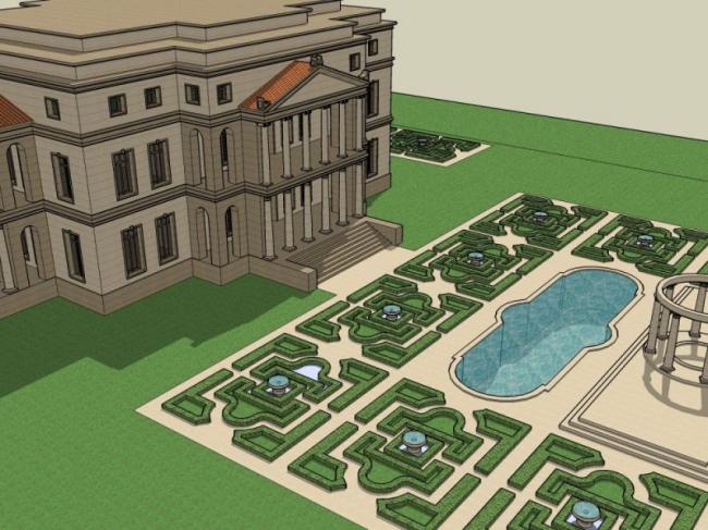 Sketchup别墅模型|别墅景观，现代风格