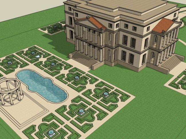 Sketchup别墅模型|别墅景观，现代风格