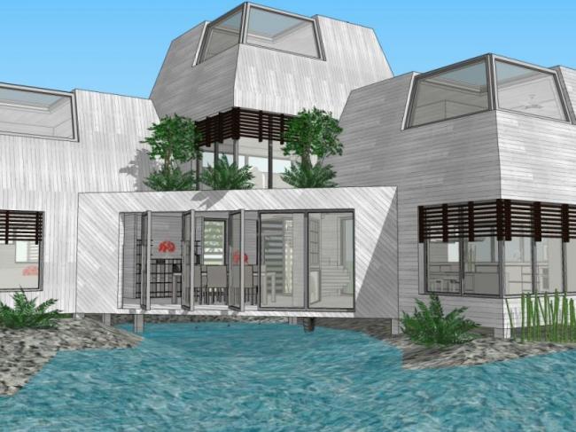 Sketchup别墅模型|独栋别墅，现代风格