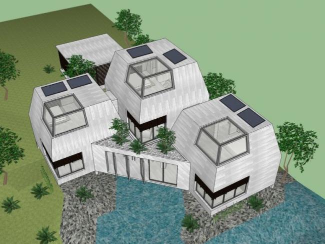 Sketchup别墅模型|独栋别墅，现代风格