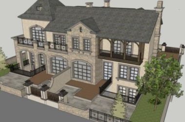 Sketchup别墅模型|双拼别墅，古典风格-BIM建筑网