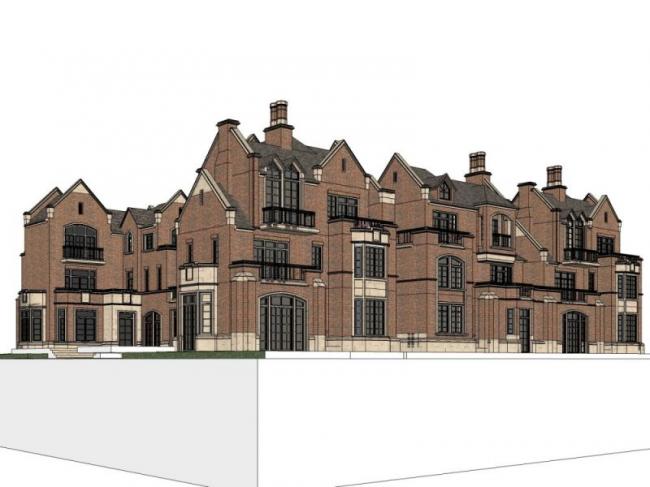 Sketchup别墅模型|联排别墅，古典风格