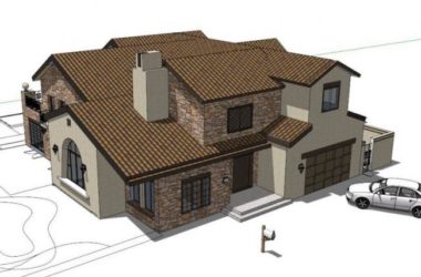 Sketchup别墅模型|独栋别墅，现代风格-BIM建筑网