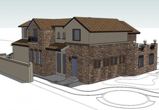 Sketchup别墅模型|独栋别墅，现代风格
