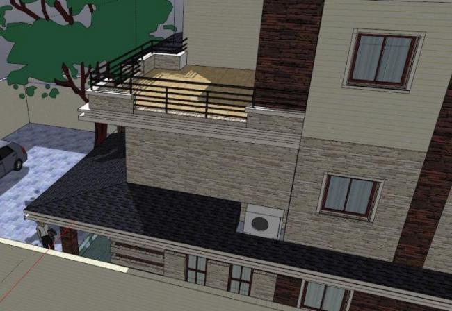 Sketchup别墅模型|独栋别墅，现代风格