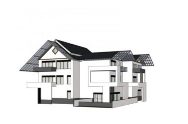 Sketchup别墅模型|叠拼别墅，现代中式风格-BIM建筑网