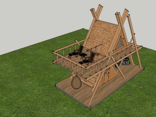 Sketchup别墅模型|度假木屋，现代风格