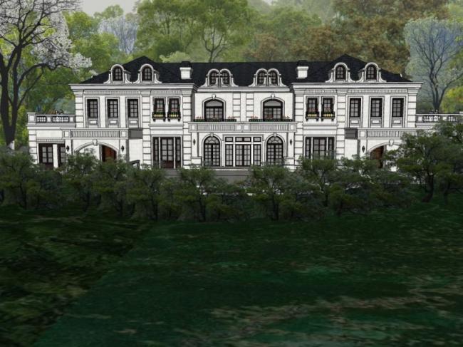 Sketchup别墅模型|叠拼别墅，古典风格