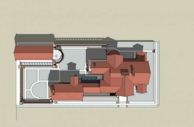 Sketchup别墅模型|达娜·托马斯别墅，赖特，古典风格