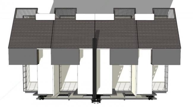 Sketchup别墅模型|联排别墅，现代风格