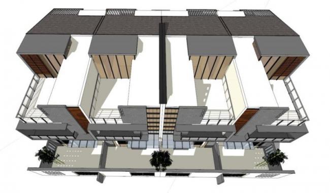 Sketchup别墅模型|联排别墅，现代风格