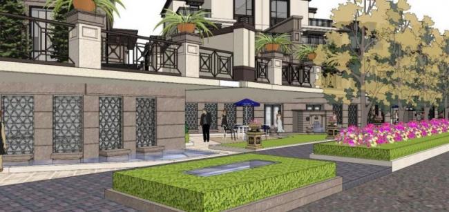 Sketchup别墅模型|双拼别墅，古典风格