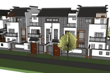 Sketchup别墅模型|徽派合院别墅-BIM建筑网
