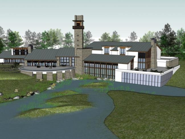 Sketchup别墅模型|山地别墅，现代中式风格