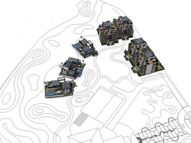 Sketchup别墅模型|独栋别墅，现代风格
