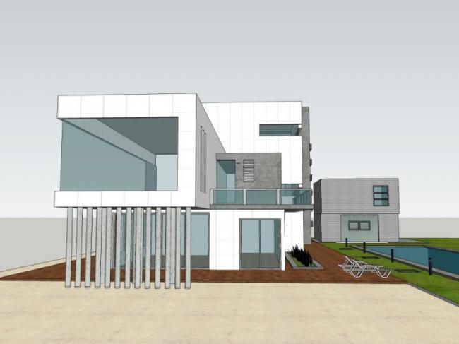 Sketchup别墅模型|独栋别墅，现代风格