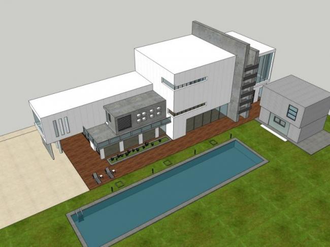 Sketchup别墅模型|独栋别墅，现代风格