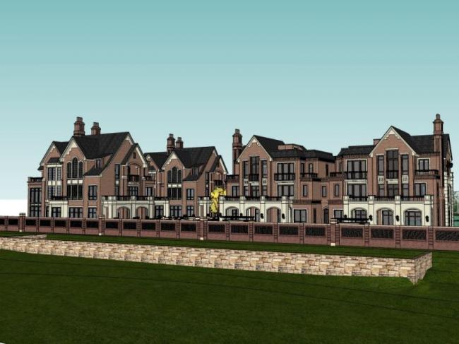 Sketchup别墅模型|联排别墅，古典风格