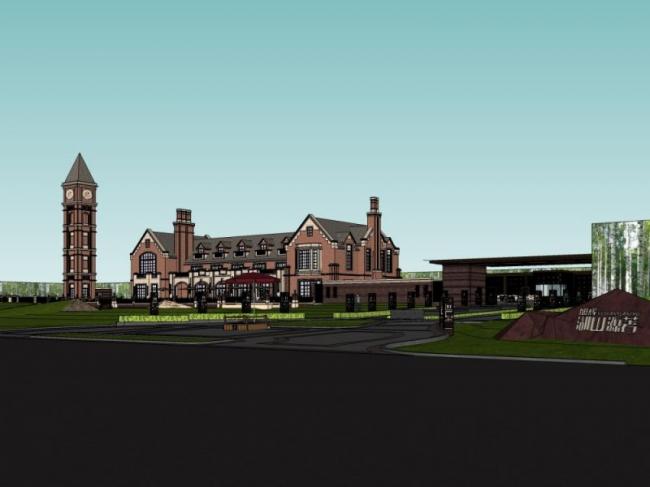 Sketchup别墅模型|联排别墅，古典风格