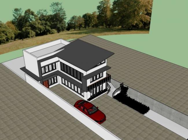 Sketchup别墅模型|独栋别墅，现代风格