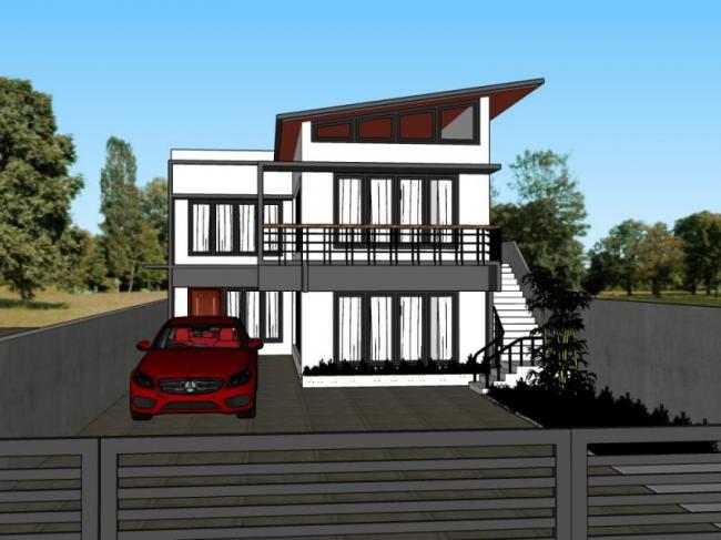 Sketchup别墅模型|独栋别墅，现代风格