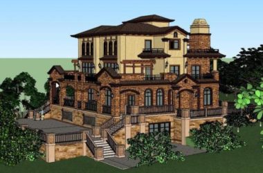 Sketchup别墅模型|叠拼别墅，古典风格-BIM建筑网