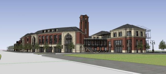 Sketchup别墅模型|休闲娱乐广场，多层商业，古典风格