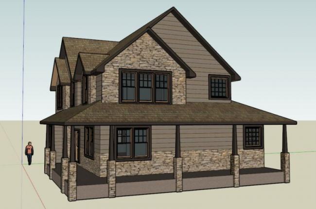 Sketchup别墅模型|独栋别墅，现代风格