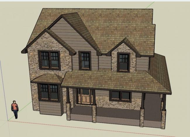 Sketchup别墅模型|独栋别墅，现代风格