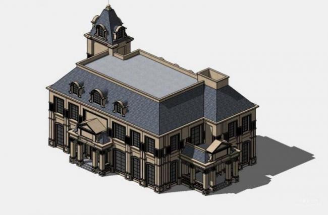 Sketchup别墅模型|独栋别墅，古典风格