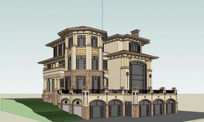 Sketchup别墅模型|叠拼别墅，古典风格