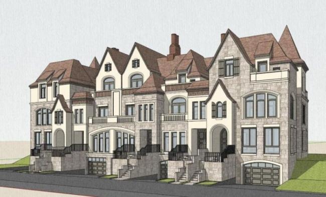 Sketchup别墅模型|联排别墅，古典风格