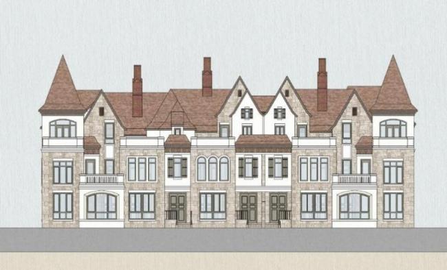 Sketchup别墅模型|联排别墅，古典风格