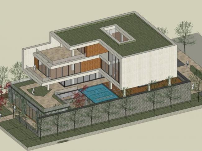 Sketchup别墅模型|独栋别墅，现代风格