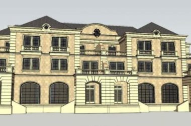 Sketchup别墅模型|双拼别墅，古典风格-BIM建筑网