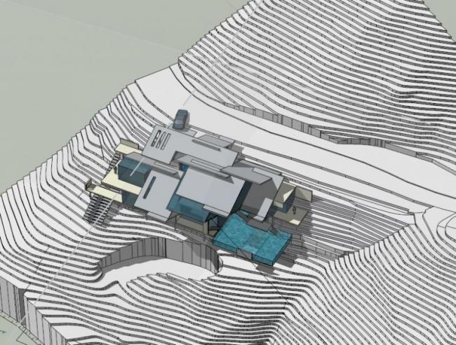 Sketchup别墅模型|坡地别墅，独栋别墅，现代风格