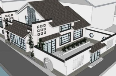 Sketchup别墅模型|独栋别墅，中式风格-BIM建筑网