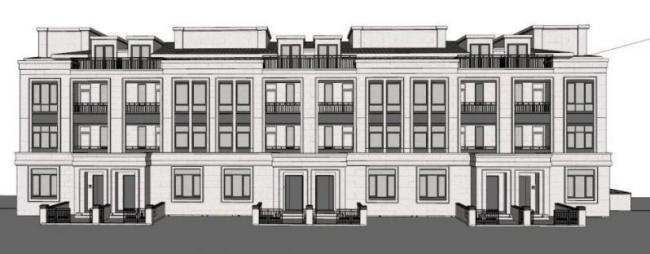 Sketchup别墅模型|联排别墅，坡顶，现代风格