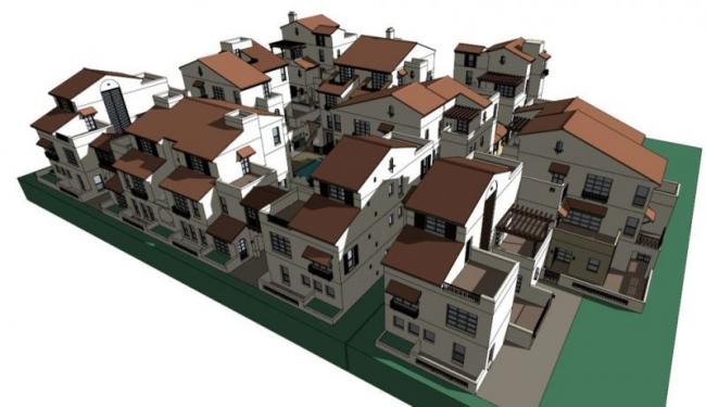 Sketchup别墅模型|别墅群，西班牙古典