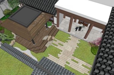 Sketchup别墅模型|叠拼别墅，中式风格-BIM建筑网