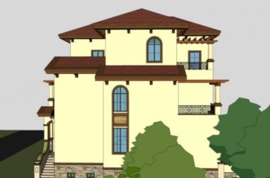 Sketchup别墅模型|独栋别墅，古典风格-BIM建筑网