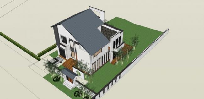 Sketchup别墅模型|独栋别墅，现代中式风格