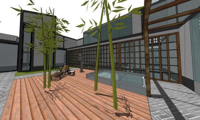 Sketchup别墅模型|别墅群，现代中式风格