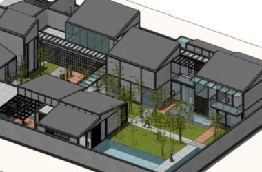 Sketchup别墅模型|别墅群，现代中式风格-BIM建筑网