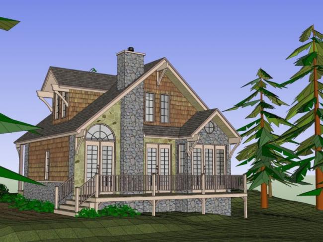 Sketchup别墅模型|独栋别墅，古典风格