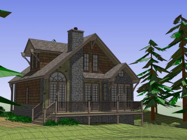 Sketchup别墅模型|独栋别墅，古典风格