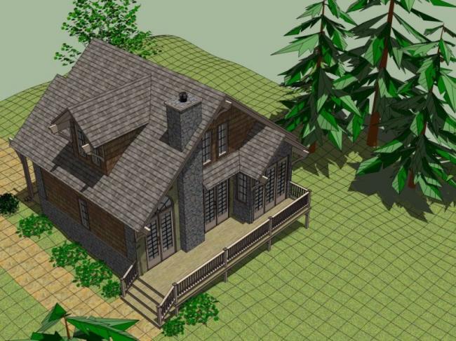 Sketchup别墅模型|独栋别墅，古典风格